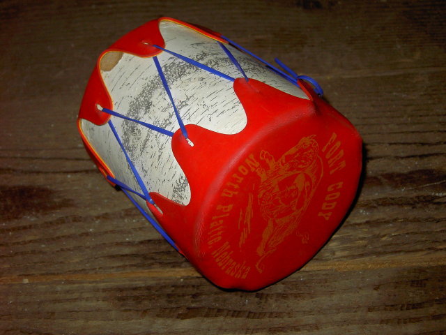 FORT CODY NORTH PLATTE NEBRASKA CHILDS DRUM BUFFALO BILL RUBBER SKIN
