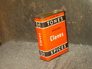 TONES GROUND CLOVES CAN TIN SPICE CANNISTER DES MOINES IOWA ADVERTISING