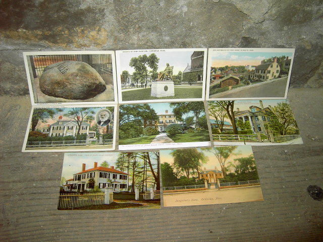 CAMBRIDGE PLYMOUTH CONCORD ROXBURY MASSACHUSETTS PICTURE CARD TOURISM MONUMENT LANDMARK POSTCARD