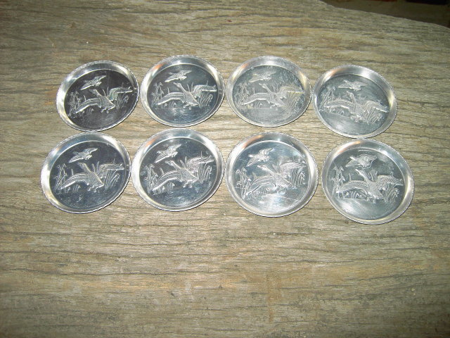 FLYING DUCK GAMEBIRD GOOSE ALUMINUM COASTER FURNITURE PROTECTOR BAR LOUNGE ACCESSORY