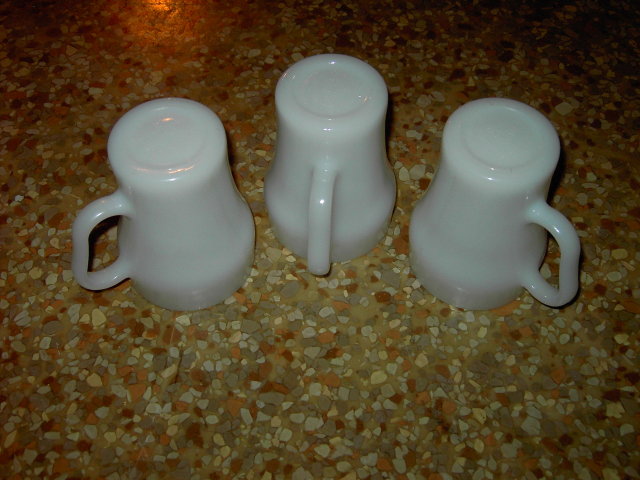 FIREKING ANCHOR HOCKING COLA STYLE WHITE GLASS MUG COFFEE CUP