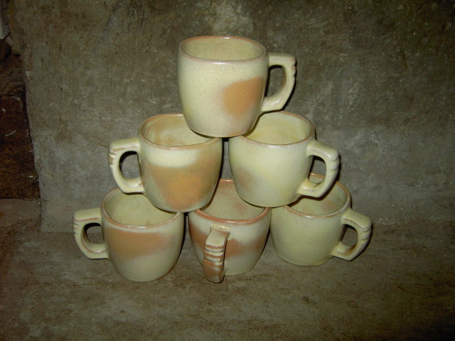 FRANKOMA IVORY BIEGE GLAZE POTTERY MUG COFFEE CUP