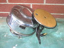 RETRO CHROME COSMETIC LAMP WALL LIGHT NEW YORK BEAUTY MIRROR EQUIPMENT OF AMERICA ADVERTISING LABEL
