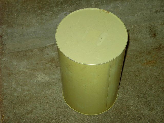 PURPLE FLOWER TRASH CAN 1950'S ERA CANNISTER TUB