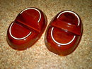 HULL POTTERY DIVIDED DISH CASSEROLE BOWL BROWN WHITE DRIP GLAZE RETRO TABLEWARE