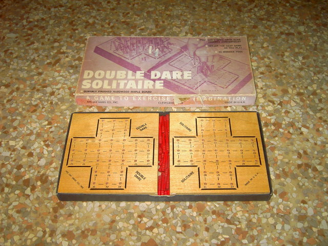 DOUBLE DARE SOLITAIRE BOARD GAME ARE JAY CLEVELAND OHIO BOX