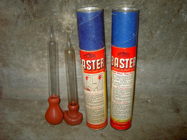 PYREX HEAT PROOF GLASS TURKEY MEAT BASTER UTENSIL ARTBECK ARTHUR BECK COMPANY CHICAGO ILLINOIS ADVERTISING TUBE BOX