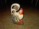WOODEN ROOSTER CHICKEN FIGURINE STATUE