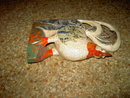 WOODEN ROOSTER CHICKEN FIGURINE STATUE