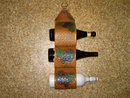 TOOLED LEATHER WINE BOTTLE HOLDER WALL RACK STRAP