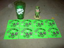 SAINT PATRICKS DAY IRISH TOAST FIGURINE OLY OLYMPIA BEER STICKER DECAL BUDWEISER BUD LIGHT GREEN PLASTIC SHAMROCK TUMBLER CUP