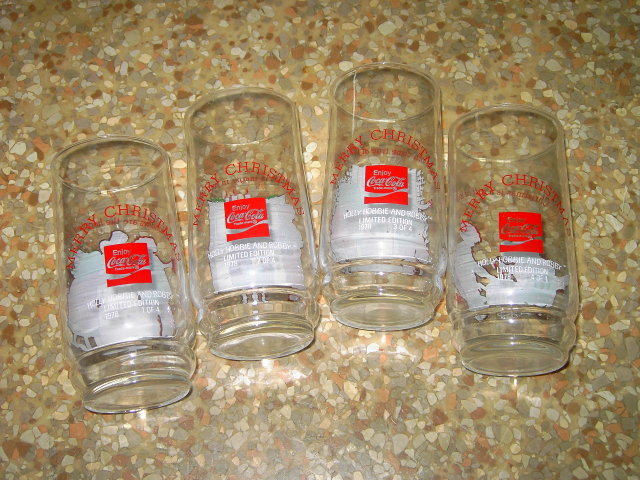 COKE HOLLY HOBBIE CARTOON GLASS TUMBLER 1978 AMERICAN GREETINGS COCA COLA CUP SET
