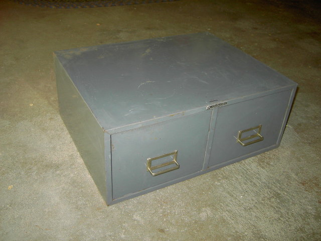 STEELMASTER FILE BOX CABINET STORAGE DRAWER ART STEEL NEW YORK ADVERTISING EMBLEM