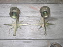 INDIA BRASS STAR FLORAL FLOWER CANDLEHOLDER WALL DECORATION