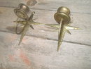 INDIA BRASS STAR FLORAL FLOWER CANDLEHOLDER WALL DECORATION