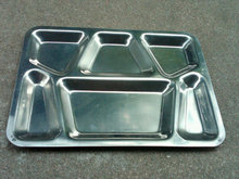 UNITED STATES MILITARY MESS HALL LUNCH ROOM TRAY STAINLESS STEEL CAFETERIA FOOD SERVER DISH 1951 KOREAN WAR ERA ARMY COLLECTIBLE UTENSIL