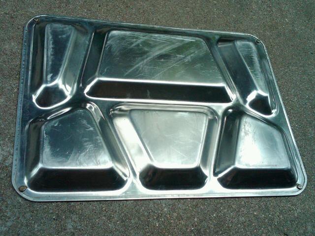 UNITED STATES MILITARY MESS HALL LUNCH ROOM TRAY STAINLESS STEEL CAFETERIA FOOD SERVER DISH 1951 KOREAN WAR ERA ARMY COLLECTIBLE UTENSIL