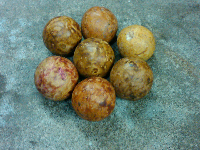 CLAY STONEWARE MARBLE EARTH TONE BROWN TAN RED GLAZE SHOOTER