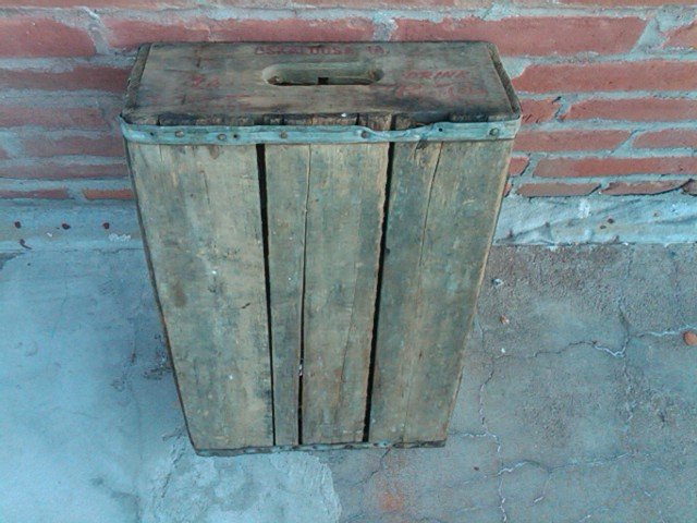 OSKALOOSA IOWA TOWN STAMP PEPSI COLA CRATE WOOD BOX SOFT DRINK BOTTLE TOTE CARRIER CASE