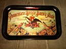 BUDWEISER ANHEUSER BUSCH BREWING ASSOCIATION BEER BEVERAGE SERVING TRAY STEEL SOUTH SEAS ADVERTISING PLATTER