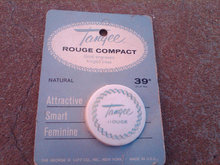 TANGEE ROUGE COMPACT COSMETIC MAKEUP ACCESSORY GEORGE LUFT NEW YORK STORE DISPLAY ADVERTISING CARD