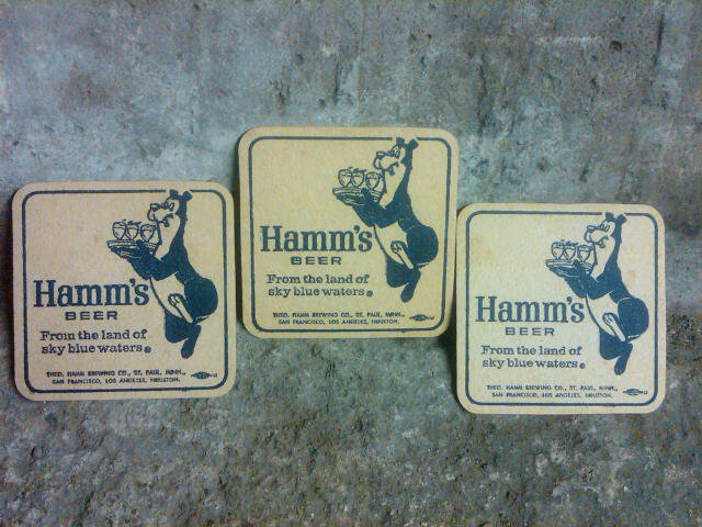 HAMMS BEAR BEER BEVERAGE COASTER BREW ADVERTISING BAR ACCESSORY