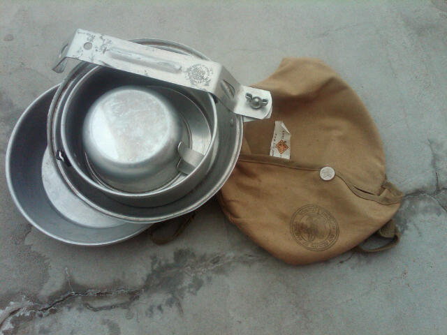 BOY SCOUTS OF AMERICA NATIONAL COUNCIL CAMPING MESS PAN COOKING UTENSIL COOK SET IN POUCH