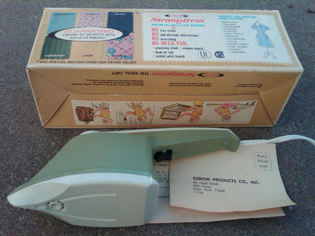 OSROW STEAMSTRESS AVOCADO GREEN RETRO STEAM IRON LINEN PRESS ELECTRIC HOUSEHOLD APPLIANCE