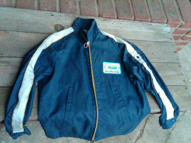 WALKER MUFFLER PIPE AUTO MECHANIC JACKET CAR RACE SPONSOR COAT RETRO APPAREL