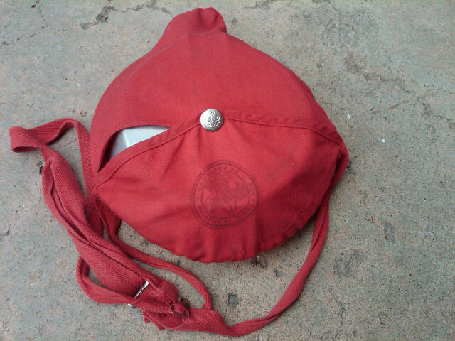 BOY SCOUTS OF AMERICA MESS PAN COOKING POT RED COTTON CARRY BAG REGAL ALUMINUM MARK