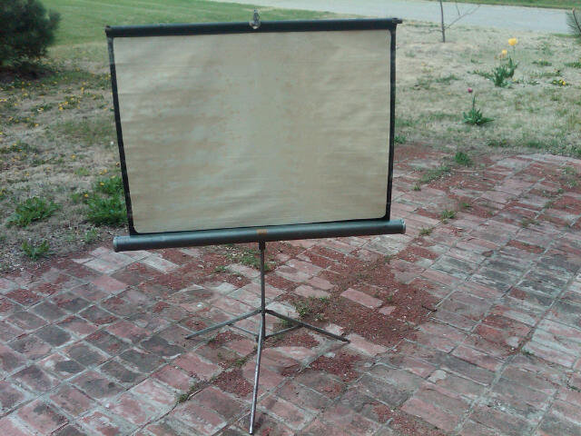 MOVIE PROJECTOR SCREEN PORTABLE HOME VIDEO REEL VIEWING ACCESSORY TOWER BRAND ADVERTISING MARK