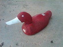 NEBRASKA CORNHUSKER PAINTED DUCK DECOY WOODEN HUSKER ORNAMENT