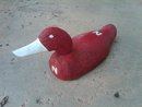NEBRASKA CORNHUSKER PAINTED DUCK DECOY WOODEN HUSKER ORNAMENT