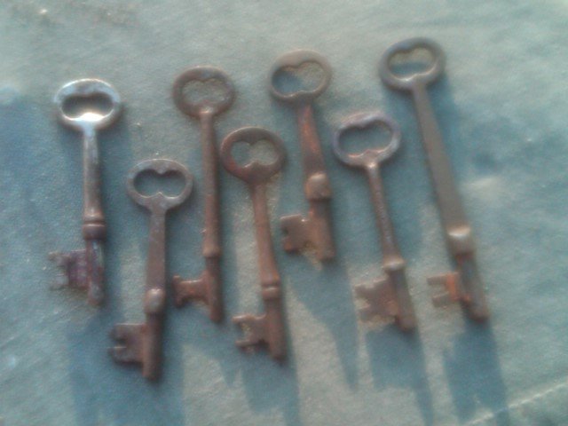 STEEL IRON SKELETON STYLE DOOR KEY EARLY 20TH CENTURY HOME HOUSE LOCK ACCESSORY