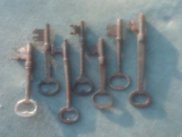 STEEL IRON SKELETON STYLE DOOR KEY EARLY 20TH CENTURY HOME HOUSE LOCK ACCESSORY