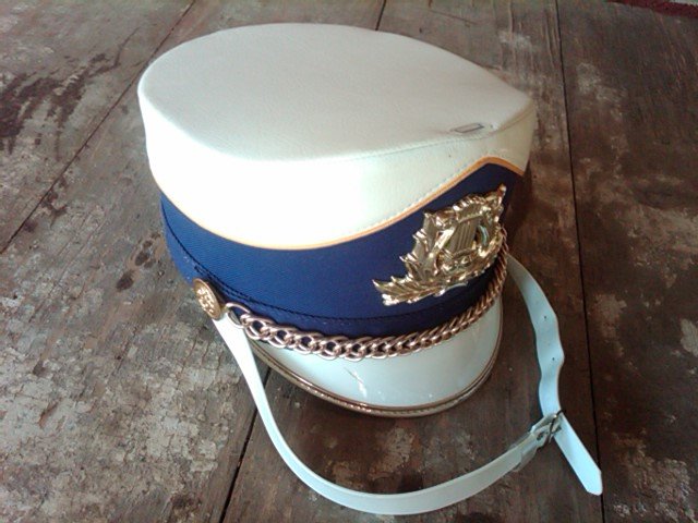 DRUM MAJORETTE BATON MAJOR BAND HAT MARCHING LEADER HEAD CAP PARADE FESTIVAL HEADGEAR PIECE