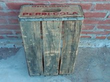 DENVER COLORADO PEPSI COLA CRATE SOFT DRINK SODA POP BOTTLE TOTE WOODEN CARRIER CASE
