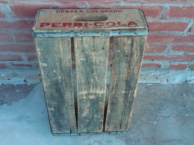 DENVER COLORADO PEPSI COLA CRATE SOFT DRINK SODA POP BOTTLE TOTE WOODEN CARRIER CASE