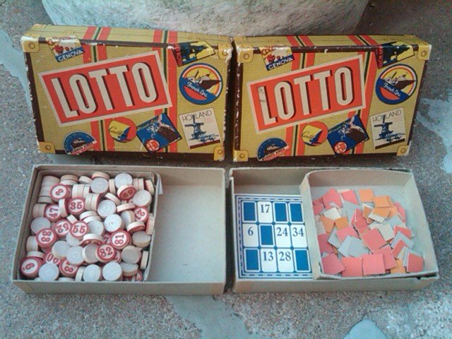 LOTTO BOARD GAME DEPRESSION ERA PASTIME WHITMAN PUBLISHING RACINE WISCONSIN ORIGINAL BOX