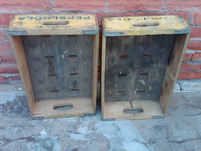 COLUMBIA MISSOURI PEPSI COLA CRATE SOFT DRINK SODA POP BOTTLE TOTE CARRIER CASE WOODEN BOX