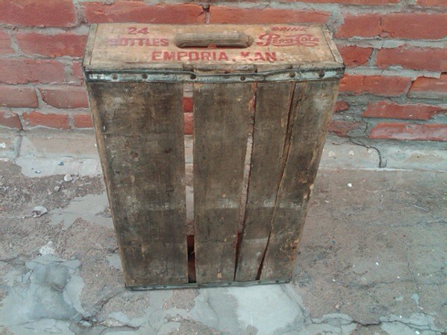 EMPORIA KANSAS PEPSI COLA CRATE SOFT DRINK SODA POP BOTTLE TOTE CARRIER CASE WOODEN BOX