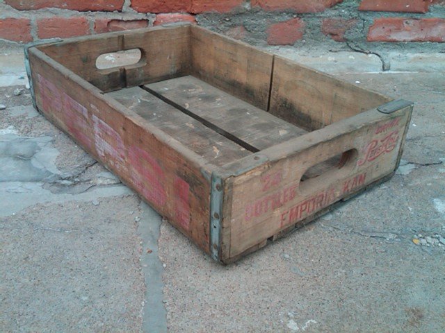 EMPORIA KANSAS PEPSI COLA CRATE SOFT DRINK SODA POP BOTTLE TOTE CARRIER CASE WOODEN BOX