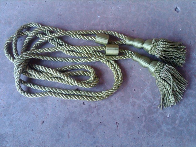 RETRO GREEN SATIN DRAPERY TASSEL CURTAIN TIE BACK DECORATIVE BRAIDED ROPE