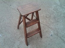 WOODEN STEP LADDER GARDEN PLANT STAND HINGED STYLE STEPLADDER