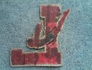 RED BLACK LETTER L HIGH SCHOOL VARSITY JACKET PATCH SWIMMER DIVER SPORT GARMENT DECORATION