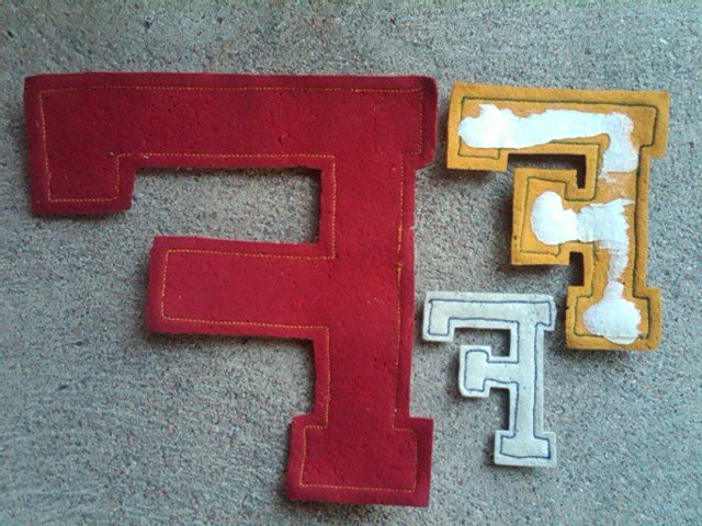 VARSITY LETTER F HIGH SCHOOL JACKET PATCH FOOTBALL SPORT ACHIEVEMENT AWARD APPAREL ACCESSORY