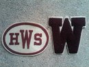 VARSITY LETTER W HIGH SCHOOL JACKET GARMENT APPAREL PATCH SPORT ACHIEVEMENT AWARD SWEATER DECORATION