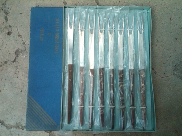 PURALUM STAINLESS STEEL FONDUE FORK COCKTAIL SERVER TOOL RETRO KITCHEN BAR UTENSIL