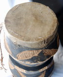 Two Headed Tribal Hand Drum, Hand Carved Goatskin Old Primitive **PRICE REDUCED**!