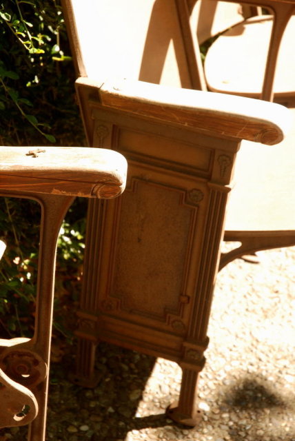 5 Antique Art Deco Theater Seats.From the Old Meridian Theater in Puyallup WA. Wood, Iron Folding seats all original